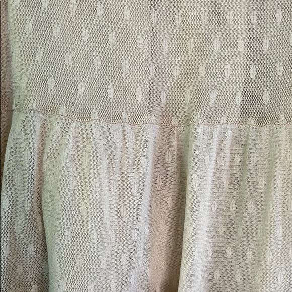 FREE PEOPLE ivory cream tiered Lacey lined short skirt Medium - Picture 2 of 7